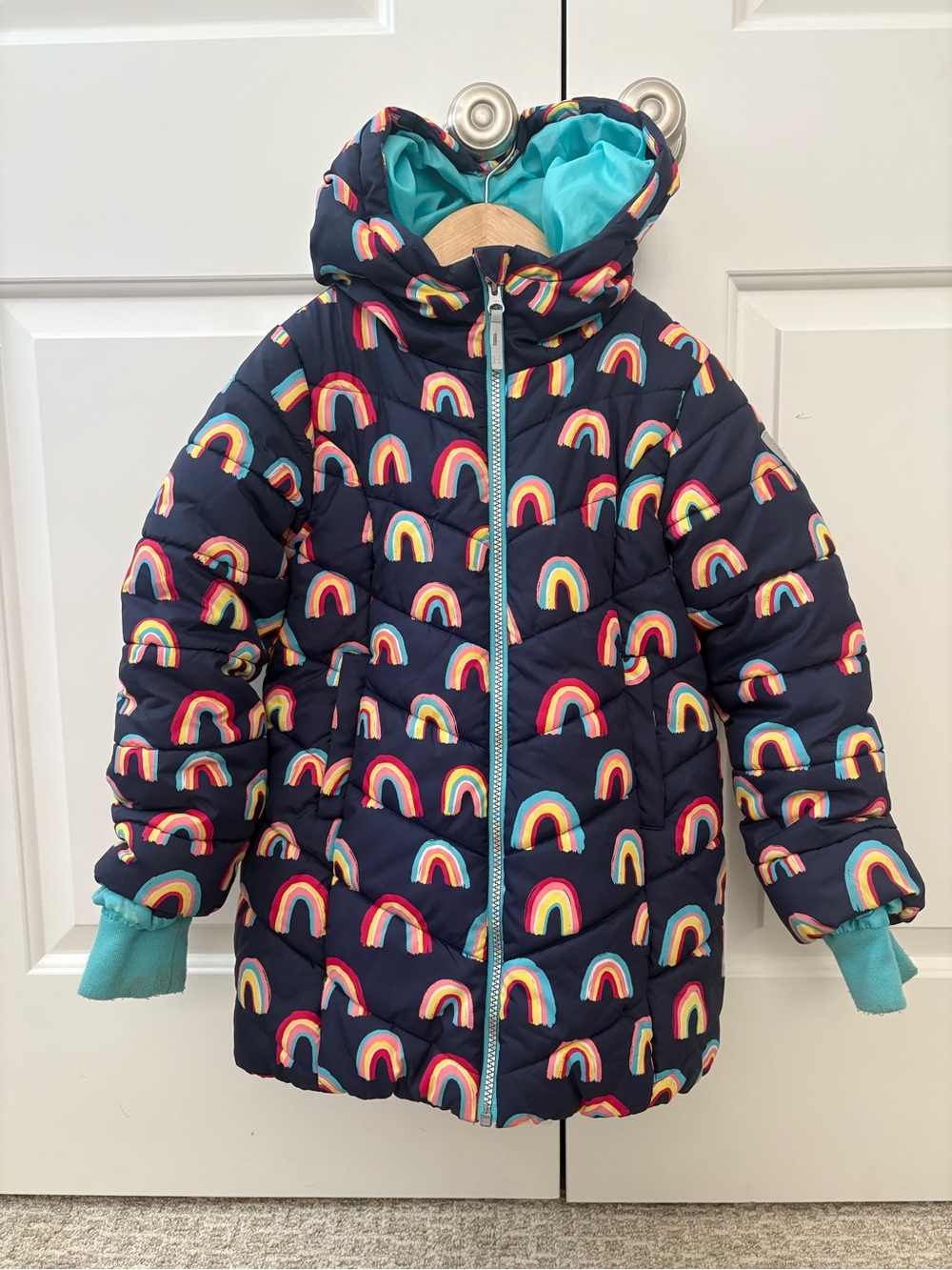 Hatley Rainbow Puffer Coat - Girls Size 7